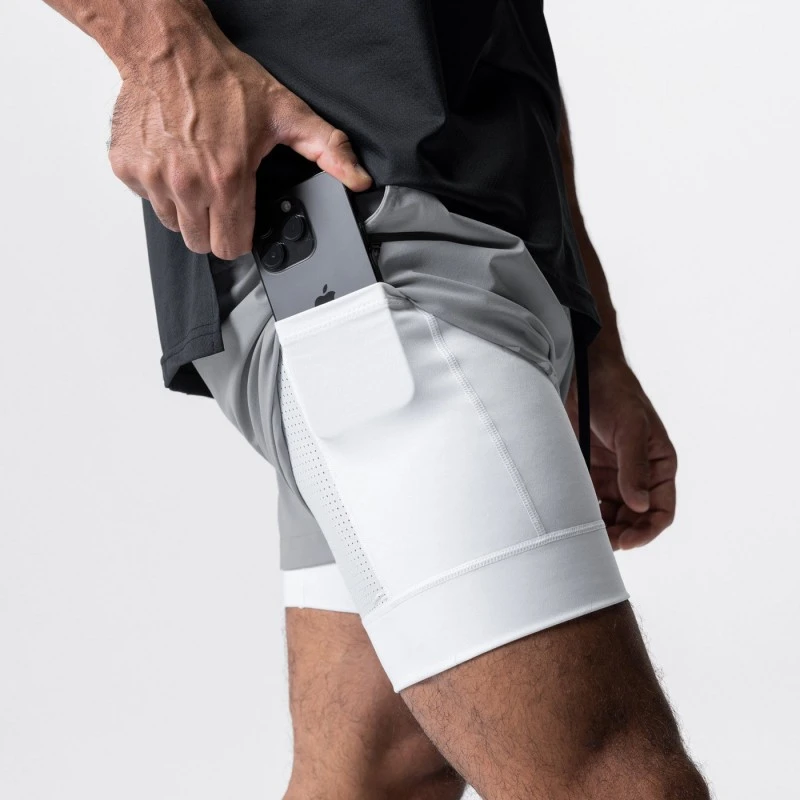 Pantalones cortos de gimnasio 2 en 1 para hombre