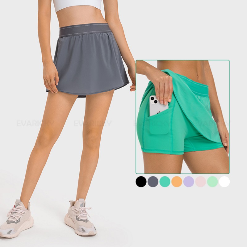 Pantalones cortos de tenis 2 en 1 para mujer