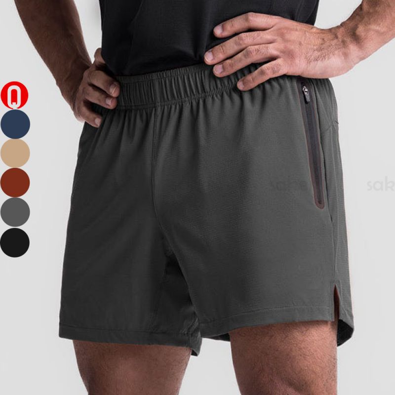 Pantalones cortos para hombre con bolsillos con cremallera