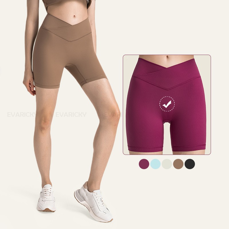 Shorts ciclistas de canalé para mujer