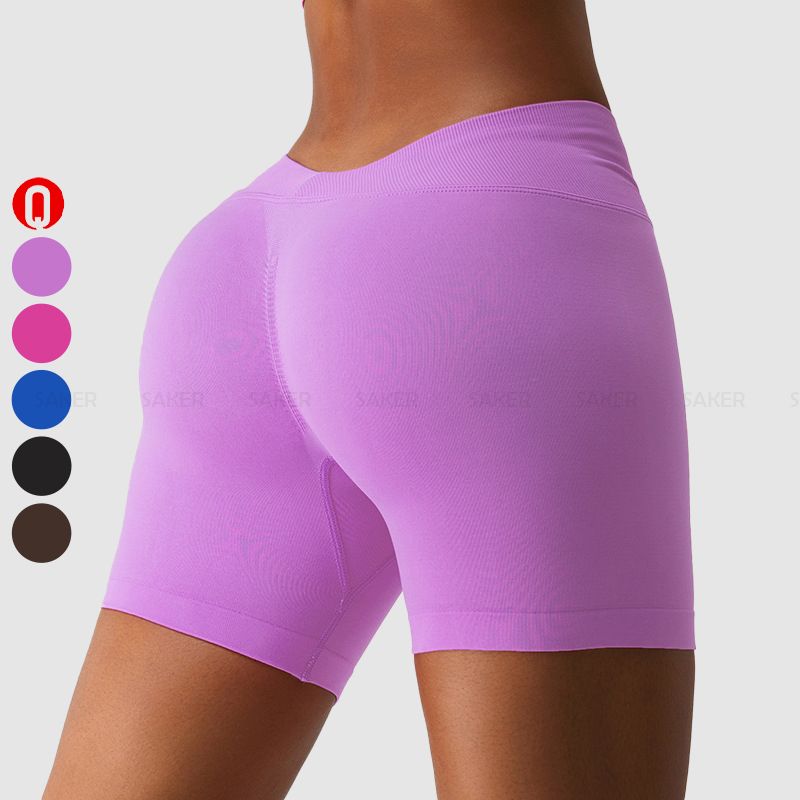 Shorts sin costuras con fruncido en el trasero