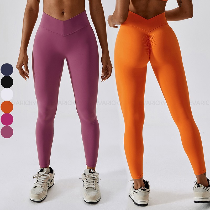 Leggings deportivos con cintura en V