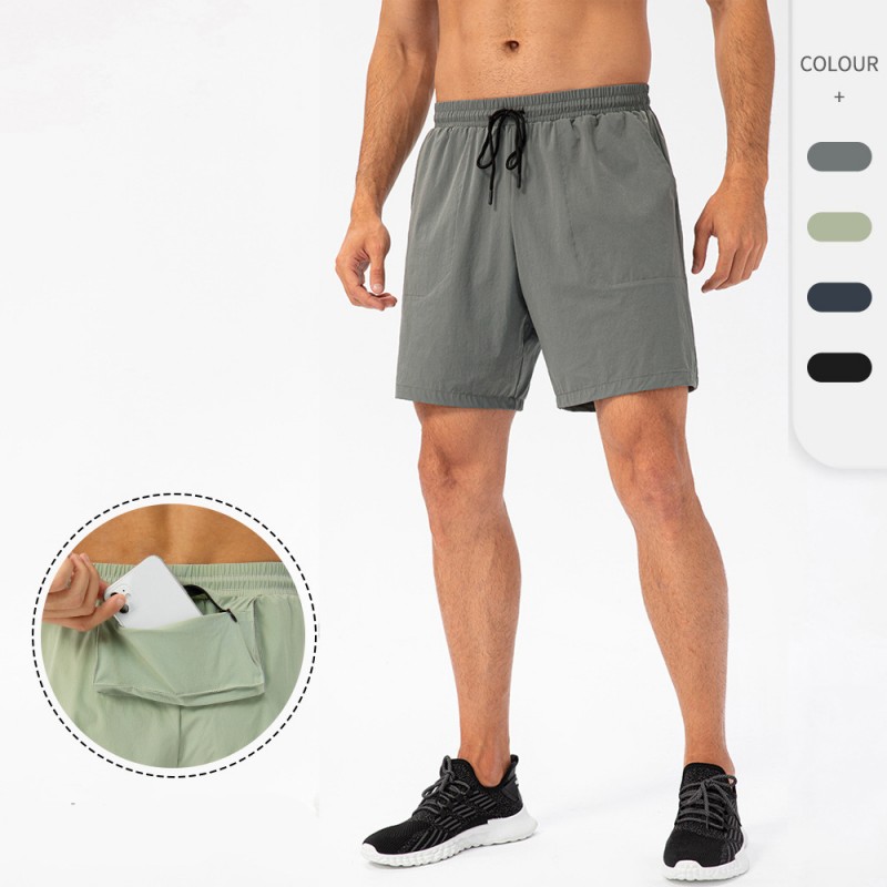 shorts deportivos con bolsillo trasero con cremallera
